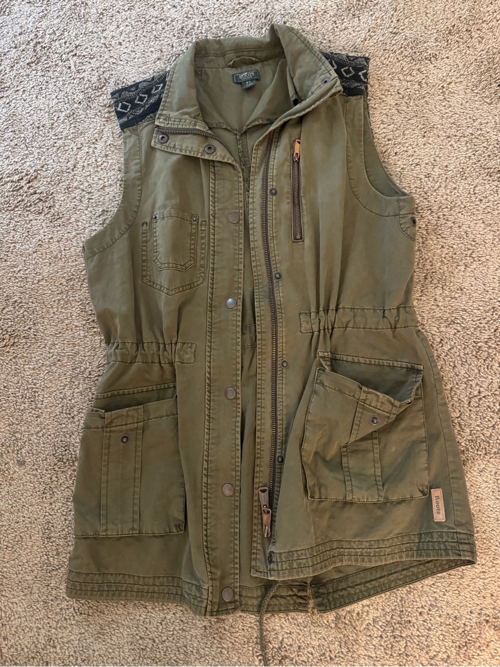 Olive Utility Vest Jacket by Roots Canada